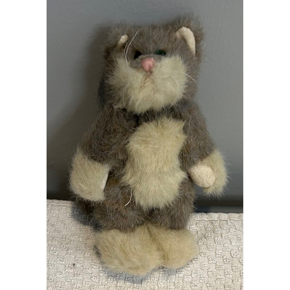 Boyds Collection Archive Series Vintage Plush Cat Grey Cream‎ Handmade 1990-98